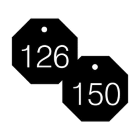 Accuform Engraved Numbered Tags, HS-Laminate, 3 in W, 25 PK TDG827BK